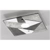 Familamp TRIGONO PLAFONIERA 30x30 IN VETRO GRIGIO O AZZURRO MADE IN ITALY LAMPADINA GX53