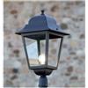 Sovil AMALFI TESTA PALO IN ALLUMINIO NERO CON DIFFUSORI IN VETRO PER TUBO 6 CM