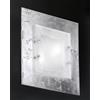 Familamp MANHATTAN PLAFONIERA 38x38 IN VETRO DECORO FOGLIA ORO,RAME O ARGENTO MADE IN ITALY