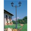 Sovil ELEGANCE LAMPIONE PER ESTERNO H250 CON DUE LANTERNE IN ALLUMINIO ANTRACITE E DIFFUSORI IN VETRO