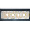 Familamp LODGE APPLIQUE GRANDE 96X25 IN VETRO LAVORATO IN ITALIA DECORO FOGLIA ORO O ARGENTO