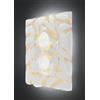 Familamp LODGE APPLIQUE 2 LUCI CM 38X38 IN VETRO LAVORATO IN ITALIA DECORO FOGLIA ORO O ARGENTO