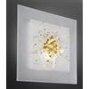 Familamp MIAMI PLAFONIERA CM 40X40 IN VETRO IN FOGLIA ORO O ARGENTO CON 7 DECORI MADE IN ITALY