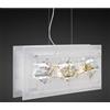 Familamp MIAMI SOSPENSIONE MODERNA 50x25 IN VETRO IN FOGLIA ORO O ARGENTO CON 7 DECORI MADE IN ITALY