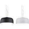 TRIO LIGHTING BARON SOSPENSIONE MODERNA A CUPOLA IN METALLO NERO O BIANCO DIAMETRO CM 52 LAMPADINE ATTACCO E27