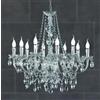 RL LUSTER LAMPADARIO A SOSPENSIONE 10 LUCI IN METALLO CROMO E ACRILICO TRASPARENTE D76 CM STILE CLASSICO