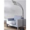 RL REED PIANTANA MODERNA AD ARCO CON LED 20W LUCE 3000K CON 5 BRACCI IN METALLO NERO O NICHEL ALTEZZA CM 195