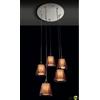 Illuminando GAIA 5 LAMPADARIO SOSPENSIONE 5 LUCI PIATTO CROMO DIFFUSORI ACRILICO 3 COLORI