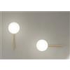 ONDALUCE CICIRIELLO JEWEL APPLIQUE MODERNA A NERA O ORO CON SFERA IN VETRO FUME O BIANCO LAMPADINA ATTACCO E14