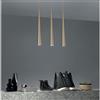 ONDALUCE CICIRIELLO NOA SOSPENSIONE RETTANGOLARE MODERNA 3 LUCI IN METALLO ORO CON DIFFUSORI CONICI LAMPADINE 3XGU10