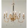 ONDALUCE CICIRIELLO DIDO LAMPADARIO CLASSICO A 6 LUCI IN VETRO E CRISTALLO 5 FINITURE COLORE DI ONDALUCE