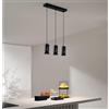 ONDALUCE CICIRIELLO LILIUM SOSPENSIONE 3 LUCI CON CILINDRI SVASATI METALLO ORO O NERO MODERNA LAMPADINE GU10