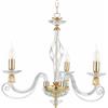 ONDALUCE CICIRIELLO 1306 LAMPADARIO CLASSICO A 3 LUCI IN VETRO SOFFIATO E CRISTALLO 5 FINITURE COLORE DI ONDALUCE