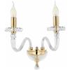 ONDALUCE CICIRIELLO BACH LAMPADA DA PARETE A 2 LUCI CLASSICA ED ELEGANTE IN CRISTALLO E VETRO ORO E CROMO DI ONDALUCE