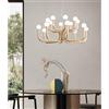 ONDALUCE CICIRIELLO DERBY SOSPENSIONE MODERNA 16 LUCI IN METALLO ORO O NERO CON SFERE IN VETRO BIANCO LAMPADINE G9