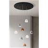 ONDALUCE CICIRIELLO CONCRETE SOSPENSIONE VINTAGE 8 LUCI ROTONDA D65 CM DIFFUSORI IN CEMENTO COLORATO STILE VINTAGE