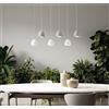 ONDALUCE CICIRIELLO CONCRETE SOSPENSIONE RETTANGOLARE 6 LUCI VINTAGE CON DIFFUSORI IN CEMENTO COLORATO LAMPADINE GU10