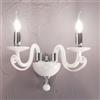 ONDALUCE CICIRIELLO CHERUBINI APPLIQUE A 2 LUCI CLASSICA ED ELEGANTE IN CRISTALLO E VETRO TRASPARENTE 3 FINITURE DI ONDALUCE