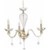 ONDALUCE CICIRIELLO ROXANNE 3 LUCI LAMPADARIO CLASSICO ELEGANTE IN VETRO SOFFIATO TRASPARENTE CON FINITURE ORO