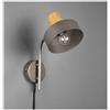 TRIO LIGHTING GAYA LAMPADA DA PARETE ORIENTABILE IN LEGNO E METALLO STILE VINTAGE LAMPADINA ATTACCO E14
