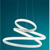 ONDALUCE CICIRIELLO VUELTA SOSPENSIONE LAMPADARIO LED INTEGRATO 50W DIMMERABILE BIANCA