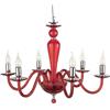 ONDALUCE CICIRIELLO PAGANINI LAMPADARIO A SOSPENSIONE CLASSICO 6 LUCI IN VETRO LAVORATO A MANO 7 COLORI DISPONIBILI