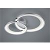 TRIO LIGHTING GRANADA PLAFONIERA MODERNA CON DOPPIO CERCHIO LED 29W LUCE 3000K DIMMERABILE CROMO O NERA