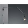 TRIO LIGHTING LINE APPLIQUE CON BRACCIO SNODATO IN METALLO NERO CON LAMPADINA A VISTA