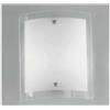Illuminando VELA PLAFONIERA PICCOLA VETRO CURVO RETTANGOLARE BIANCO CON BORDO TRASPARENTE