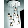 Illuminando BILLY SOSPENSIONE 8 LUCI IN VETRO SABBIATO ESTERNO DESIGN MODERNO DIAMETRO CM 60 DI ILLUMINANDO