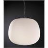 Illuminando ROSY PICCOLA SOSPENSIONE IN VETRO BIANCO LATTE SATINATA E MONTATURA CROMO