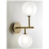 Illuminando BOLLE 2 LAMPADA DA PARETE O SOFFITTO MODERNA IN METALLO NERO O ORO CON 2 SFERE IN VETRO