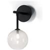 Illuminando BOLLE 1 LAMPADA DA PARETE MODERNA IN METALLO NERO O ORO CON SFERA IN VETRO