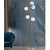 Illuminando BOLLE 5 LAMPADA DA TERRA 5 LUCI MODERNA IN METALLO NERO O ORO OPACO CON SFERE IN VETRO