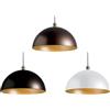 Illuminando CUPOLA SOSPENSIONE CLASSICA IN METALLO BIANCO NERO O BRONZO CON INTERNO ORO D50 DI ILLUMINANDO