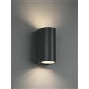 TRIO LIGHTING ROYA APPLIQUE A CILINDRO PER ESTERNI IP44 BIEMISSIONE DI LUCE 3 COLORI ATTACCO 2XGU10