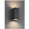 TRIO LIGHTING ROYA APPLIQUE SQUADRATA PER ESTERNI IP44 BIEMISSIONE DI LUCE 3 COLORI ATTACCO 2XGU10
