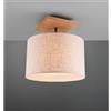 TRIO LIGHTING ELMAU PLAFONIERA MODERNA IN LEGNO E METALLO CON PARALUME IN TESSUTO JUTA ATTACCO E27