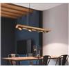 TRIO LIGHTING BELL SOSPENSIONE VINTAGE IN LEGNO CON 4 SPOT E METALLO ORIENTABILI LARGHEZZA CM 100
