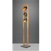 TRIO LIGHTING BELL PIANTANA VINTAGE IN LEGNO CON 3 SPOT ORIENTABILI IN METALLO ANTICATO ALTEZZA CM 150