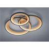 TRIO LIGHTING GRANADA PLAFONIERA GRANDE MODERNA CON TRIPLO CERCHIO LED 36W LUCE 3000K DIMMERABILE NERO O CROMO