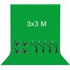 Vevelux 3x3 M Sfondo fotografico con 8 Clip Antipiega | 100% Poliestere Pieghevole Lavab