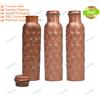Nuovo set di 3 bottiglie di rame indiane Diamond Design Free Radicals da 700 ml