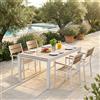 MIlani Home VIDUUS - set tavolo in alluminio e polywood cm 160/240 x 95 x 75 h con 4 poltrone Viduus