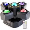 Yespick 1 PCS 120W Teste Mobili Luce DJ Luci da Discoteca,LED RGBW DMX512 4 IN 1 Canali Stage Light,4 Bracci Palco Luce di Scena con Telecomando,Effetti Stroboscopio per DJ Bar Festa Club Matrimonio Palco