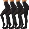 InfiniZer 4 paia di collant neri da donna, 100 denari, morbidi, elasticizzati, opachi, a vita alta, termici, invernali, Nero , M