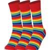 Mysocks - Calzini unisex a righe colorate e design 3 paia di strisce arcobaleno. 40-45
