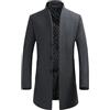 YOUTHUP Cappotto da Uomo Invernale in Lana Spessa Trench Cappotto di Media Lunghezza Slim Fit Imbottito Caldo Casual Peacoat, Grigio(Disegno 2), M
