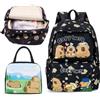 NTEVXZ Zaino Capibara, Capibara Lunch Bag Bambini, Zaino per Bambini,3D Impermeabile Bambino Zainetto, per Cancelleria per la Scuola