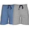 Hanes Men's 2-Pack Cotton Lounge Drawstring Knit Shorts with Waistband & Pockets, Grey Heather/Chambrey Blue, Small